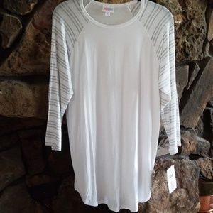 White and grey striped medium Randy